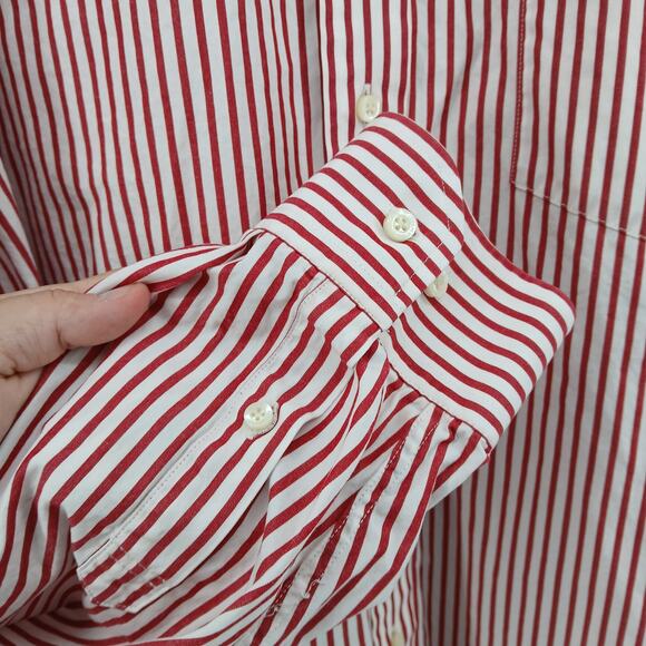 Tommy Hilfiger Red Y2K Stripe Button Down Shirt Mens XXL Ivy Preppy Old Money - Picture 2 of 9